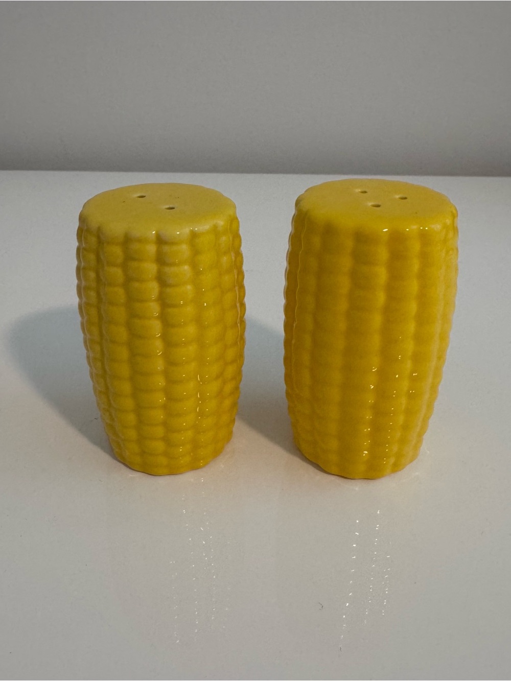 Crate&Barrel Yellow Corn-Shaped Salt and Pepper Shakers